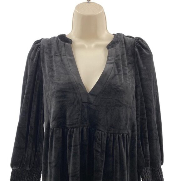 Pomander Place | NEW Black Velvet Kenzo Long Sleeve Mini Dress Size Medium - Picture 5 of 11